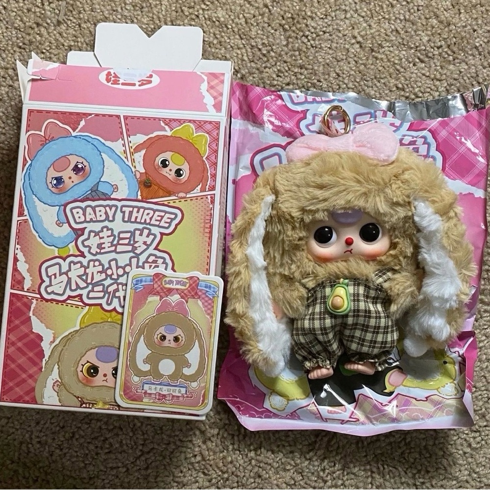 Confirmed Baby Three Rabbit Macaron Cute Bunny Series 2 Cocoa